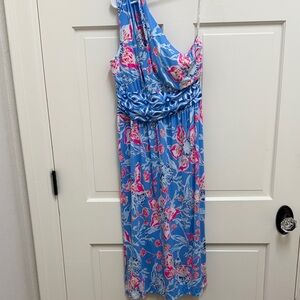 Lilly Pulitzer Bohemian Rhapsody Blue and Pink Floral Dress